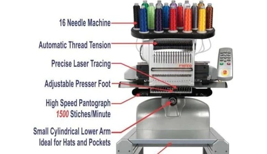 Melco EMT16X 16-Needle Single Head Embroidery Machine